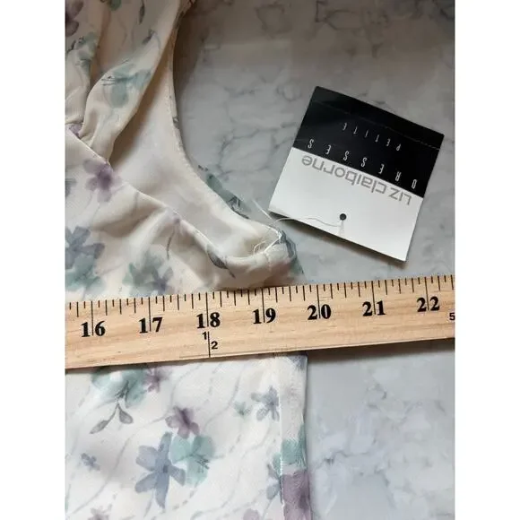 Liz Claiborne vintage Fresh Picked layered floral dress women's size 10 petite - Picture 8 of 8